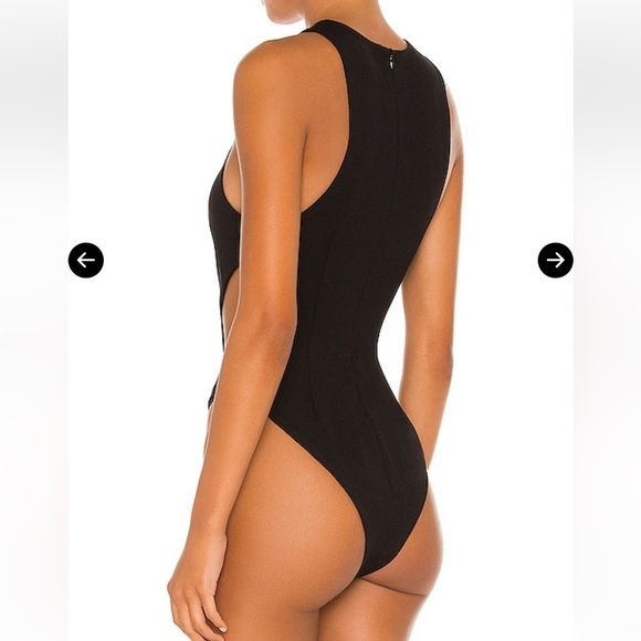 ATOIR BIANCA BODY SUIT BLACK SZ 2 STRETCHY SCUBA TYPE FABRIC SIDE CUTOUTS - Picture 6 of 10